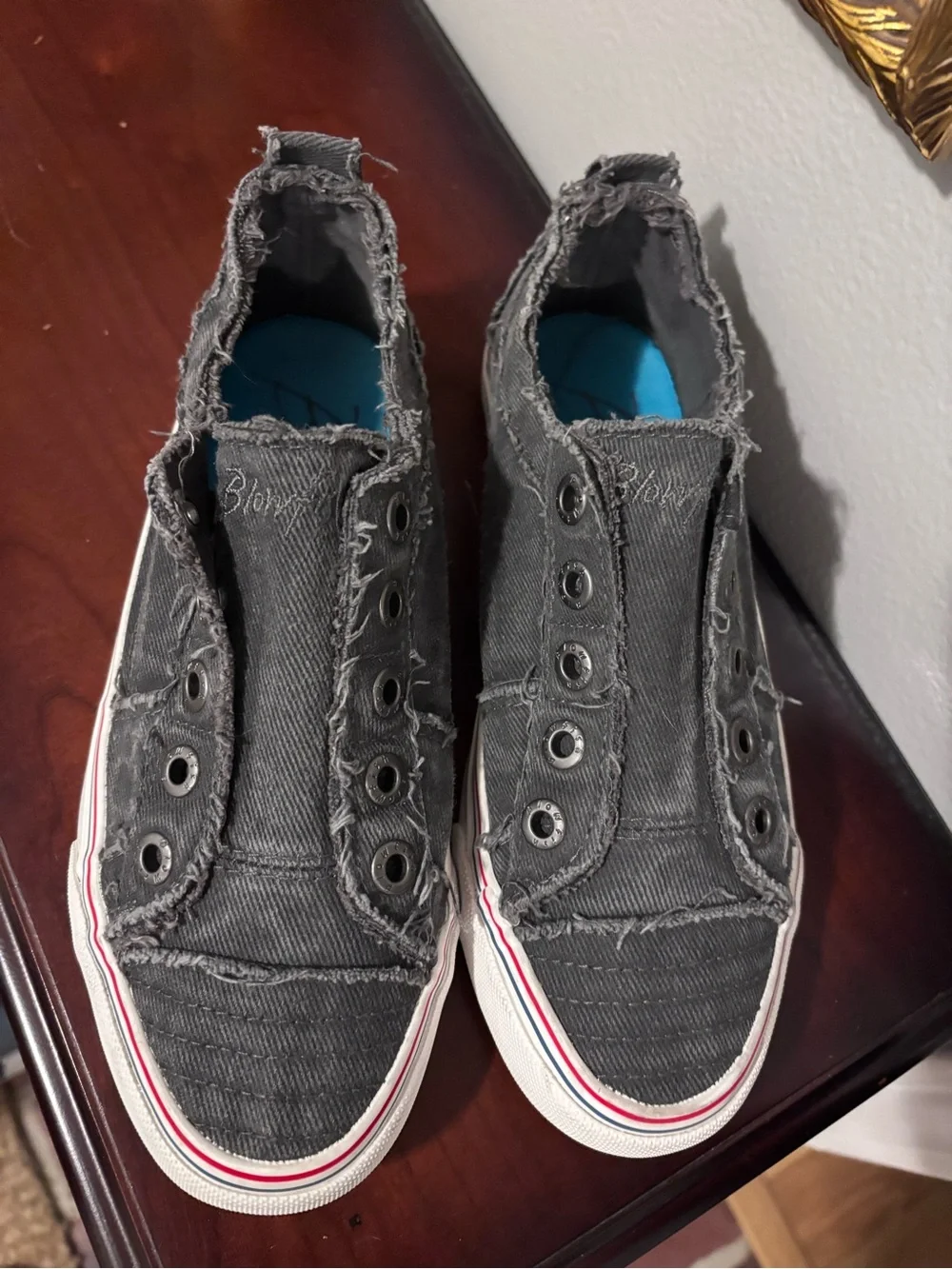 Casual Slip-On Blowfish Malibu Distressed grey/blue Canvas Sneakers